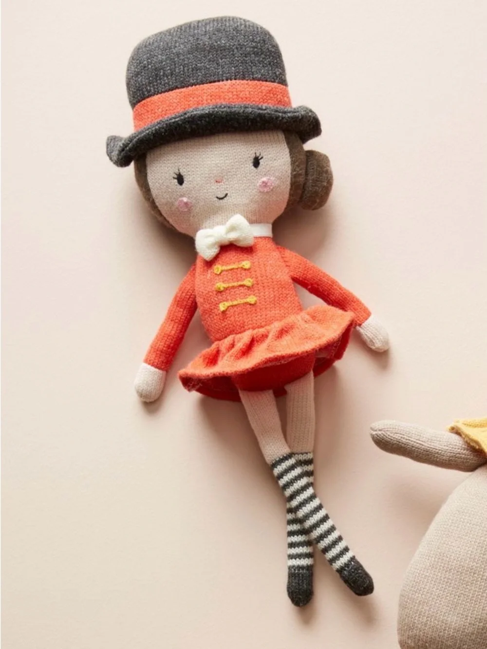Anthropologie Lauvely Plush Girl Doll Red Holiday NWT
